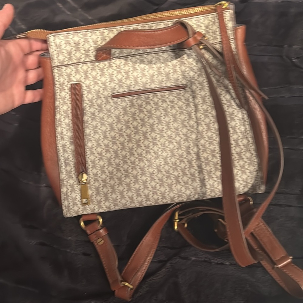 Fossil Backpack/Purse With Multiple Pockets. Adju… - image 3